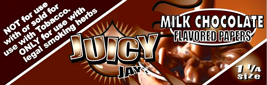 Juicy Jay's 1 1/4 Rolling Papers Milk Chocolate Flavored  USA SHPD Best Price!