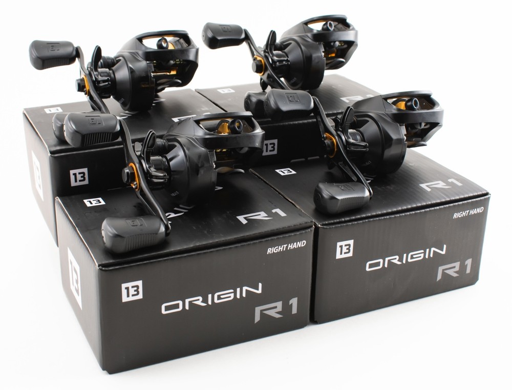 (LOT OF 4) 13 FISHING ORIGIN R1 OR1-8.1-RH 8.1:1 RIGHT HAND BAITCAST REEL
