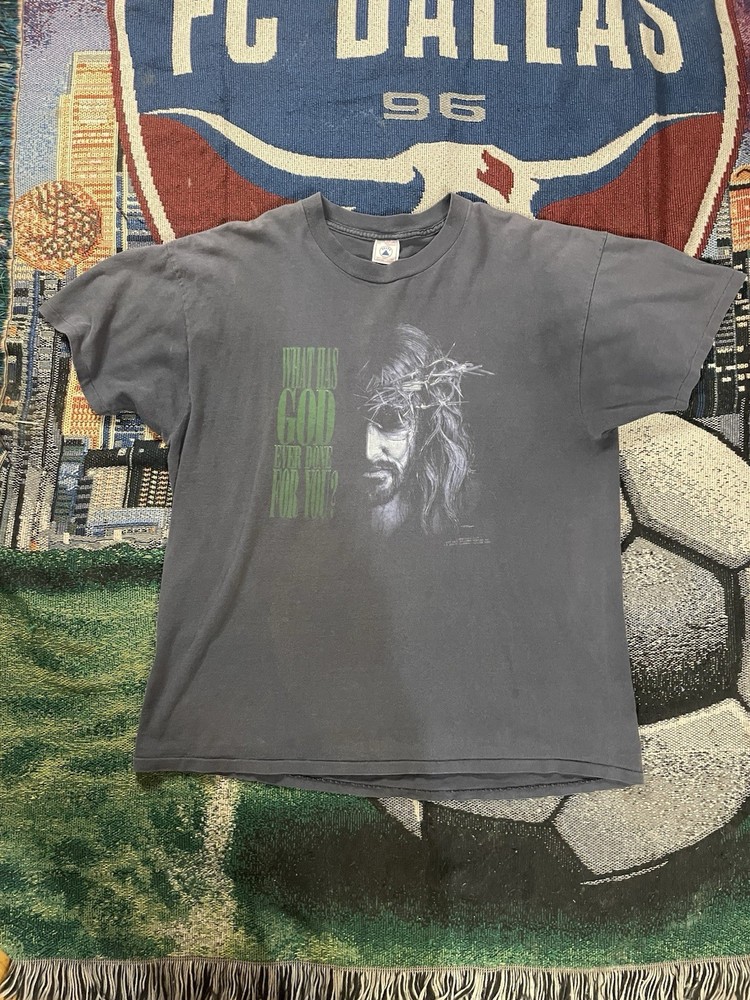 Vtg 90s What God Ever Done For You T-Shirt 2-Side Jesus Living Epistle XL