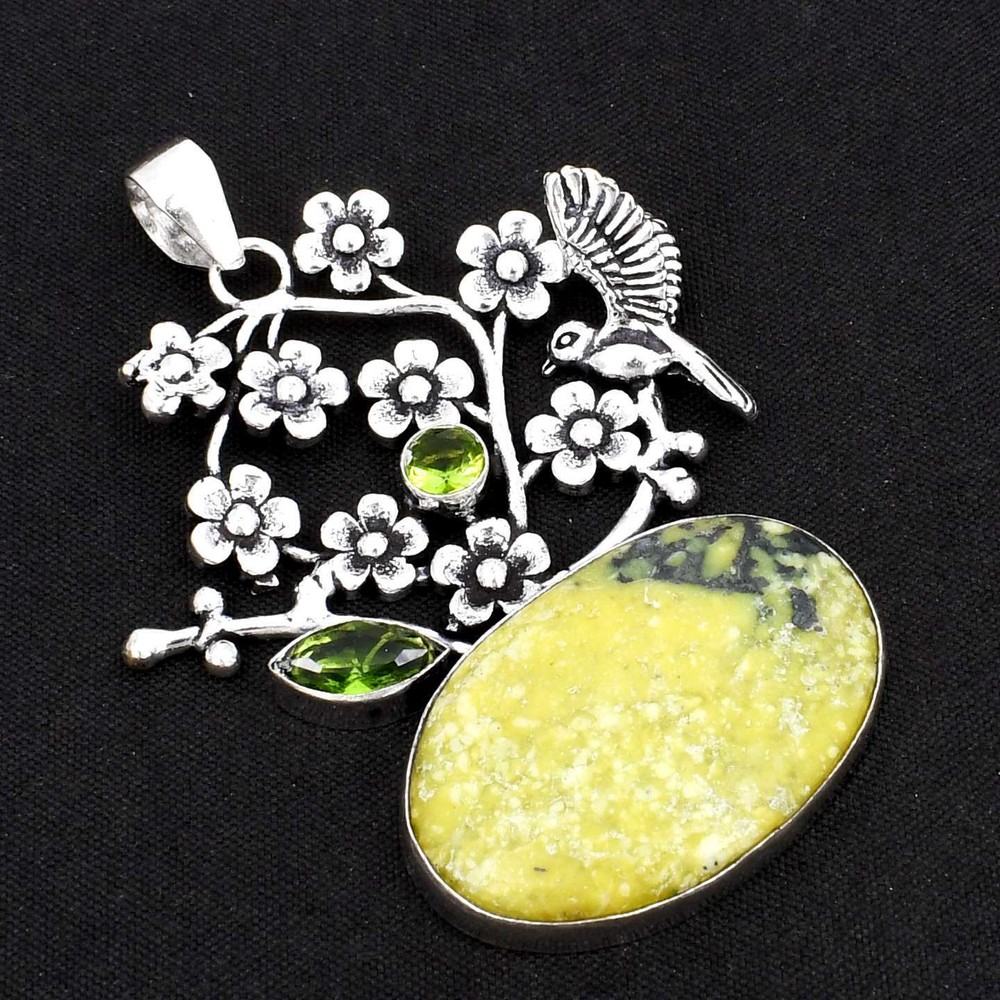 Australian Green Opal Peridot Handmade Pendant Jewelry New Year Gift AP-13750