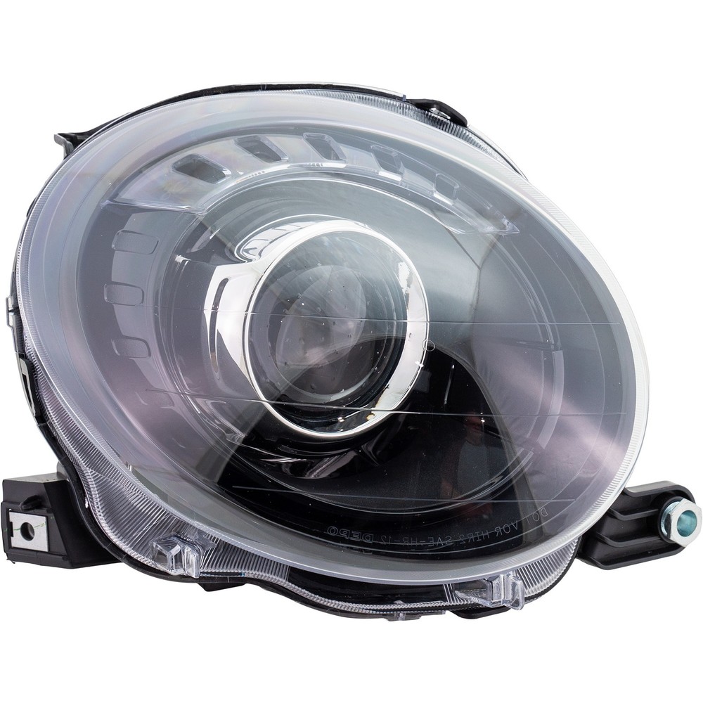 CAPA For 12-19 500 Headlight Headlamp Head Light w/Bulb Black Trim Right Side