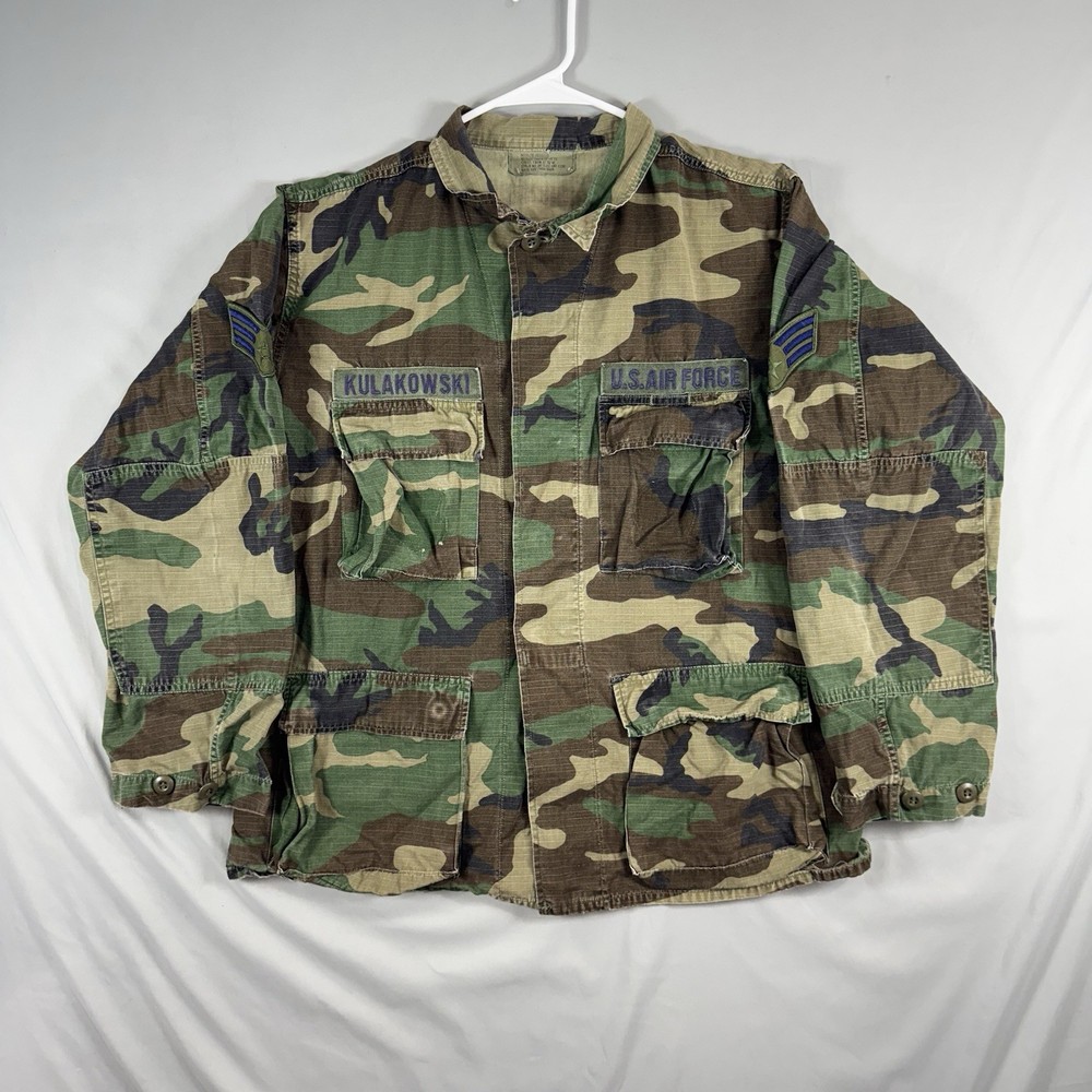 Vintage US Army Jacket Men’s Medium Regular Woodland Camo Combat Coat 80s BDU