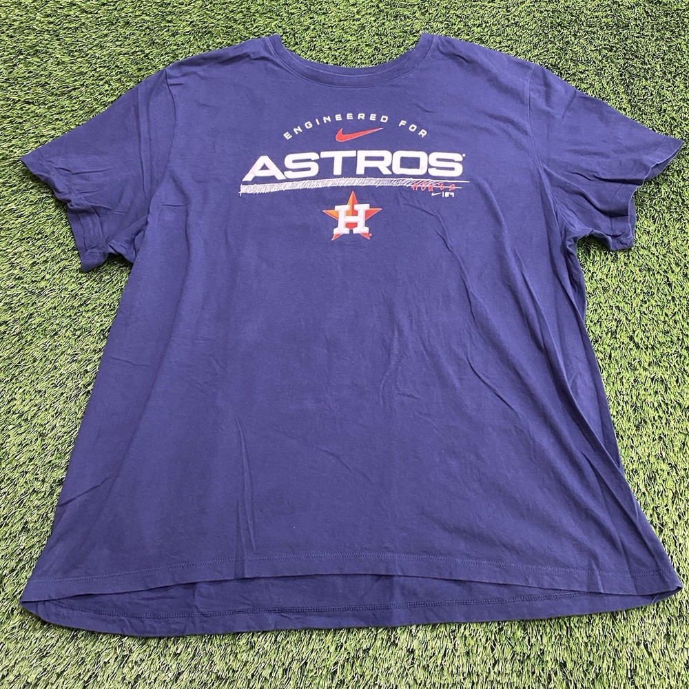 Nike Engineered For Astros Houston MLB Mens Navy Blue 2XL T-Shirt Baseball Sport