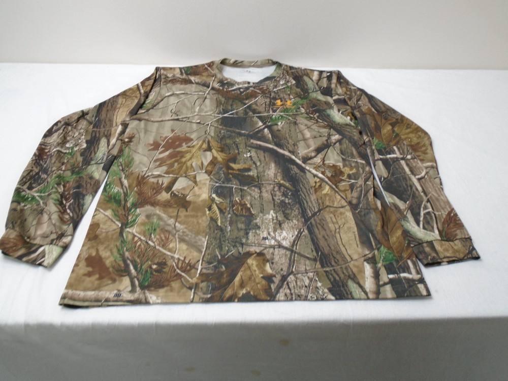 Under Armour Shirt L Camo Long Sleeve Realtree Hunting Performance Compression