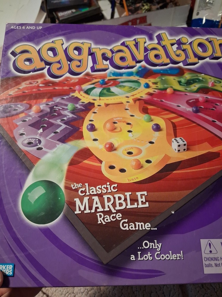 Aggravation COMPLETE Milton Bradley 2002 Classic Marble Race Family Kids