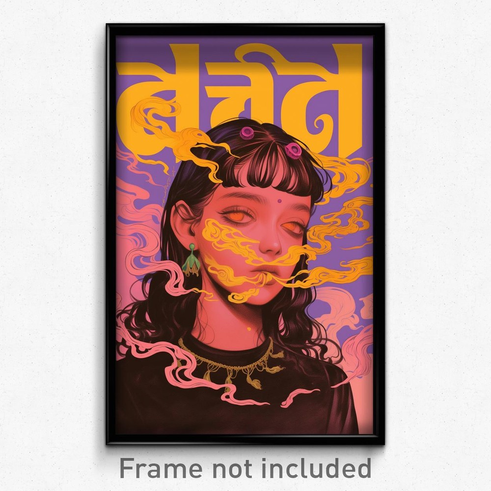 Bollywood Greed Art Print - Glossy Horn Ribbon & Glamorous Woman