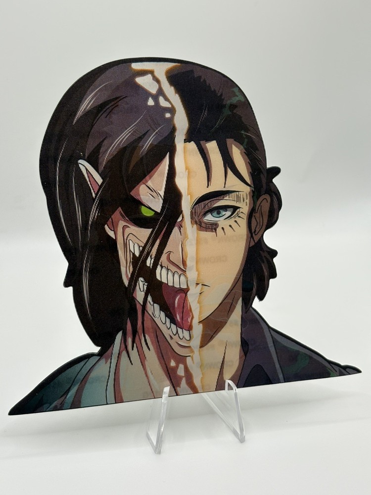 Attack On Titan Eren 3D Lenticular Anime Motion Car Sticker Decal Peeker
