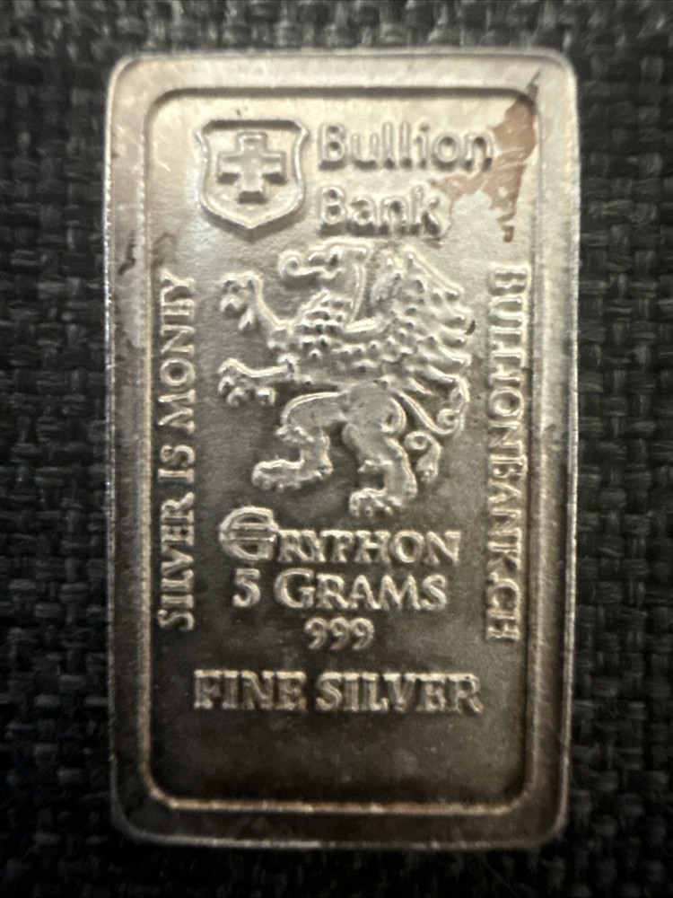 5 Gram Fractional Silver Gryphon Silver Bar .999