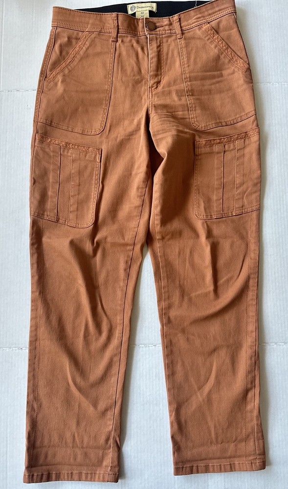 Democracy Womens Pants 10 Ab Technology Cargo Utility Side Pockets Tummy Control