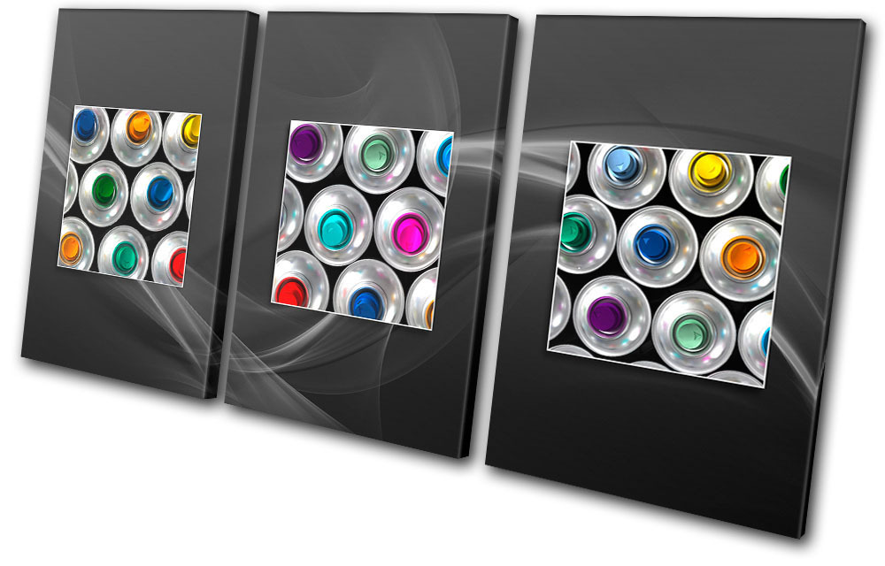 Abstract Spray Cans Graffiti   CANVAS WALL ART Picture Print VA-image