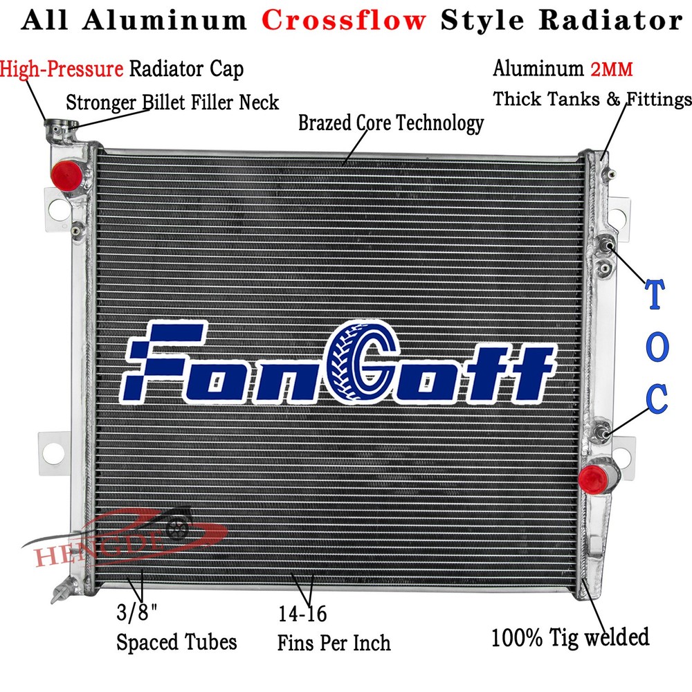 3 Row Aluminum Radiator For 2003-2009 Toyota 4Runner Lexus GX470 SR5 4.7L Gas AT