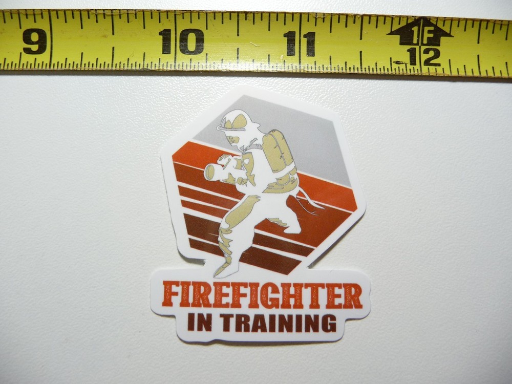 FIREFIGHTER IN TRAINING JOKE PRANK DECAL STICKER JOB WORK OCCUPATION