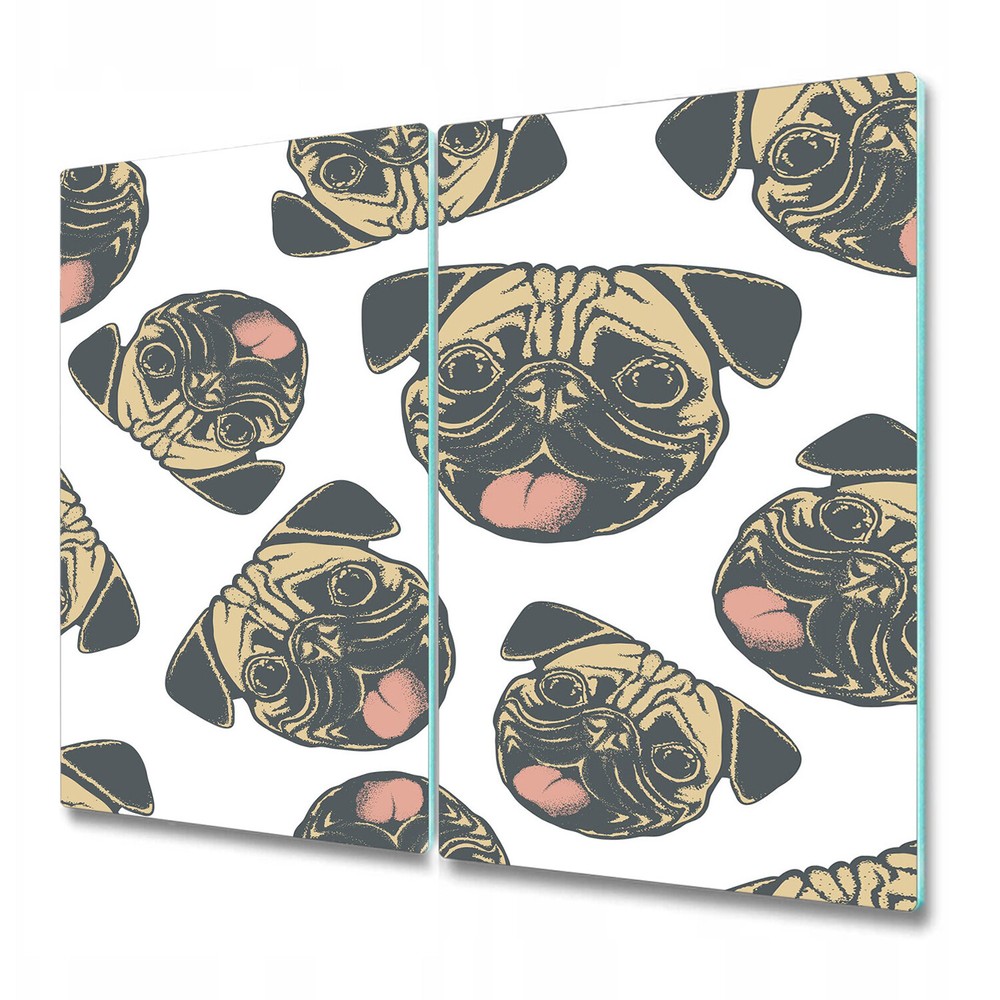 Glass Kitchen Chopping Cutting Board Pugs Dogs Funny pet for Animal 2x30x52