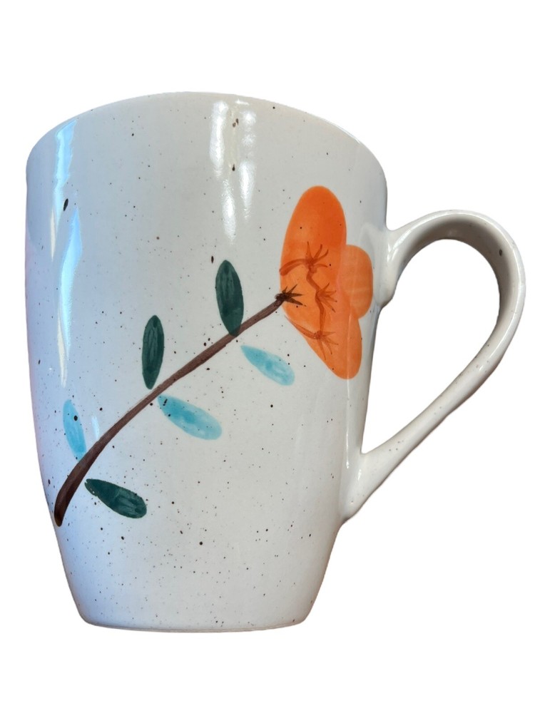 Pier 1 Imported Hand painted flower coffee mug