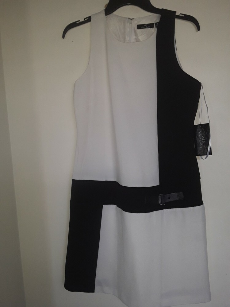ABS Silver Label Mod Color Block Dress Sz 8 Short NEW