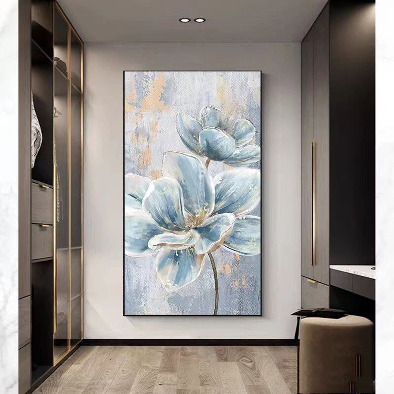 Wall Decor Hand-painted Oil Painting Handmade On Canvas Flowers Tree Landscape