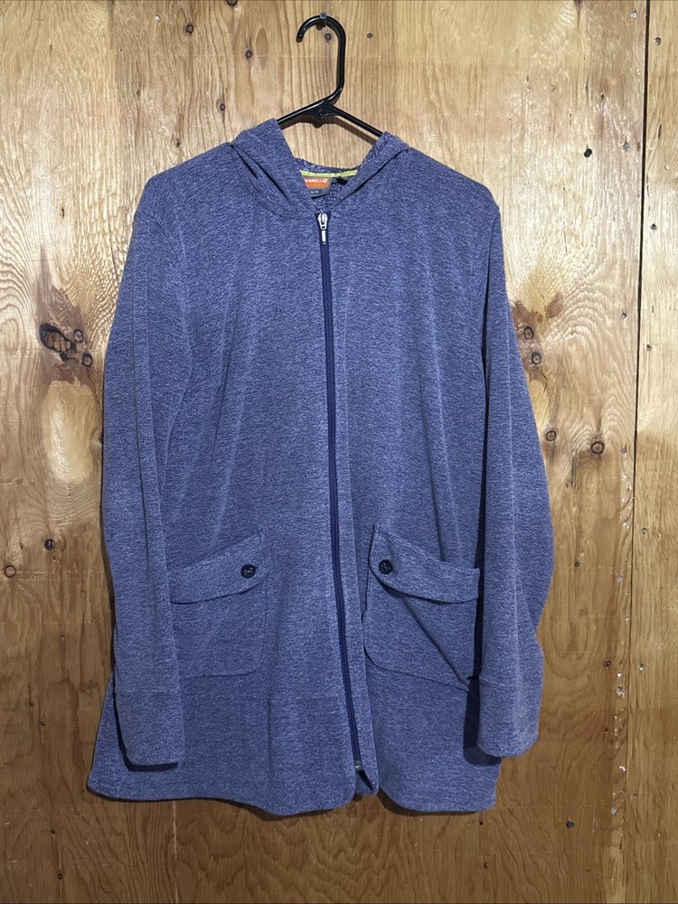 Merrell Women’s Full Zip Hoodie Fleece Lined Purple Indigo Sweatshirt Size XL