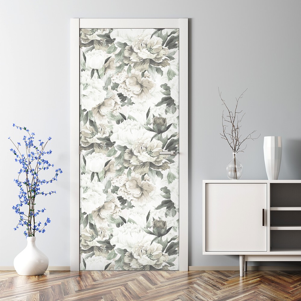 Vintage Bouquet Of Roses Bubble Free Vintage Floral Art Wallpaper Door Decal