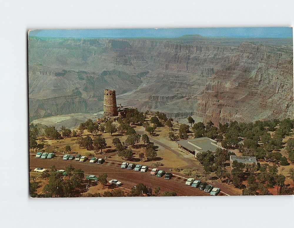 Postcard Aerial View of the Watchtower Desert View Grand Canyon National Park AZ