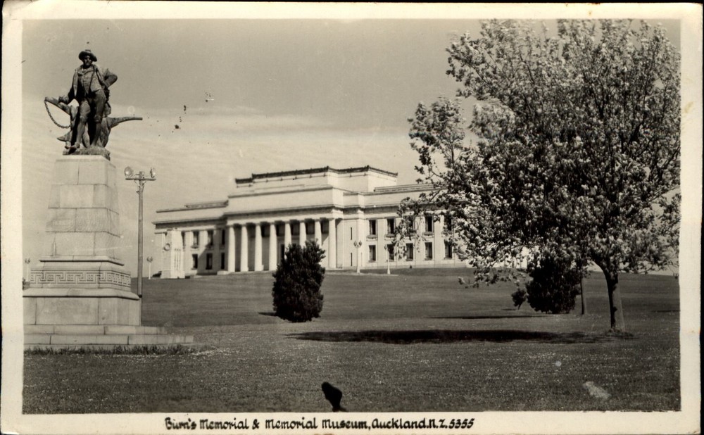 Burn's Memorial & Memorial Museum Auckland New Zealand RPPC