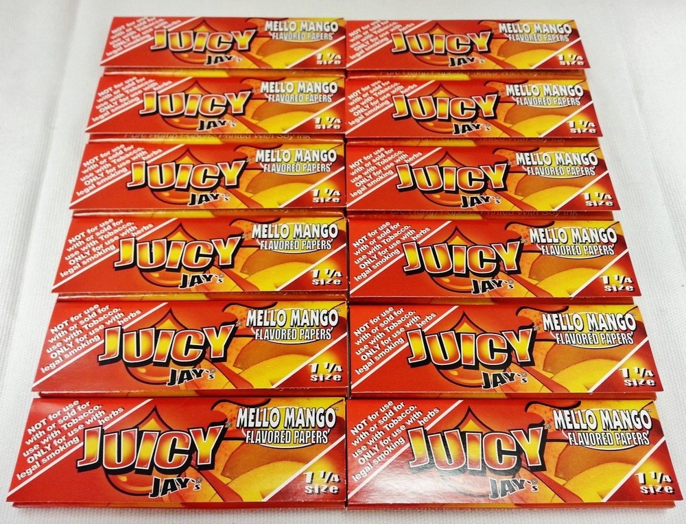12-Pack Juicy Jay’s 1 1/4 Mellow Mango Rolling Papers with Free Shipping