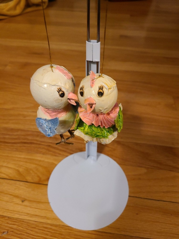 Vintage Easter Paper Mache Birds-Lot of 2 Ornament 4