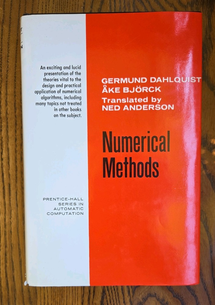 Numerical Methods By Dahlquist & Bjorck. (1974) Translated By Anderson HC
