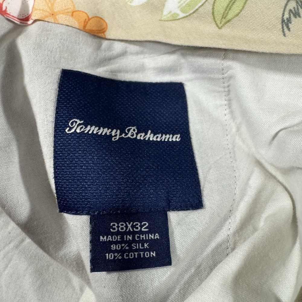Tommy Bahama Men's 38x32 Beige Silk Cotton Blend Chino Khaki Pants