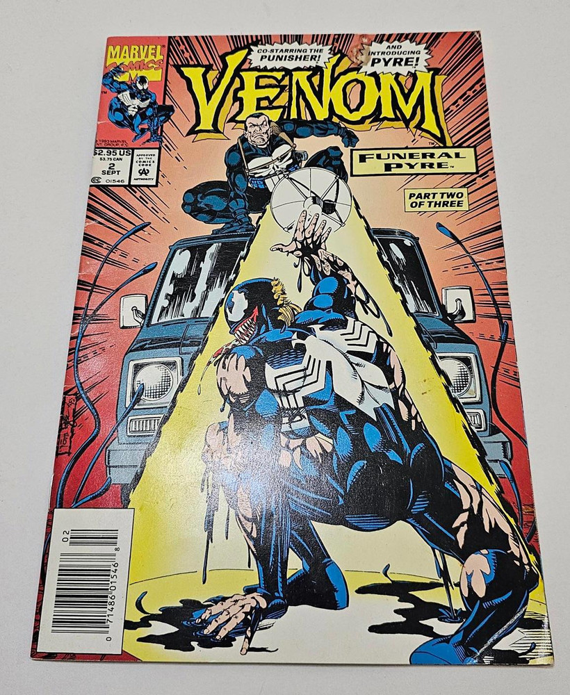 Venom Funeral Pyre 2 Vintage Marvel Comic Book Fair Condition