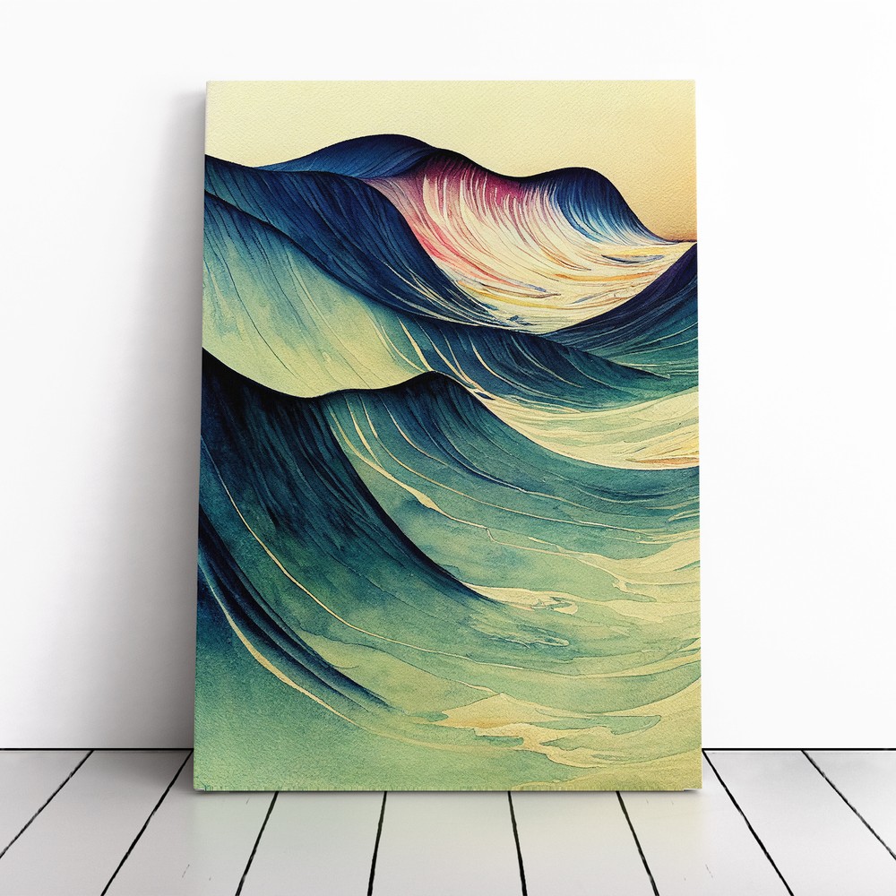 Ocean Wave Abstract Canvas Wall Art Print Framed Picture Home Decor Living Room