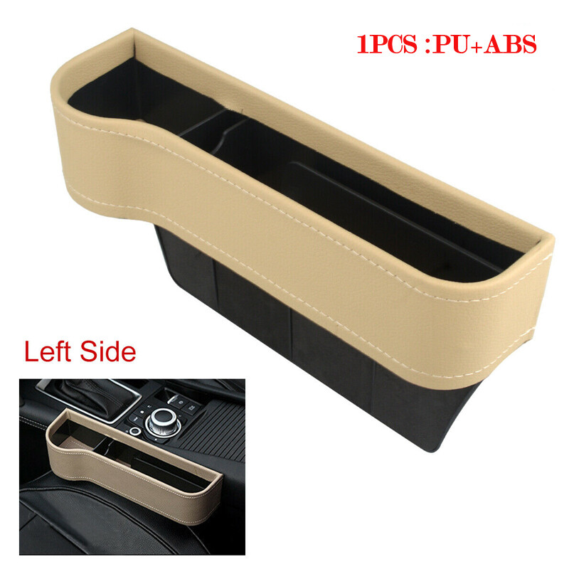 Car Seat Gap Filler Storage Organizer Left Side Beige