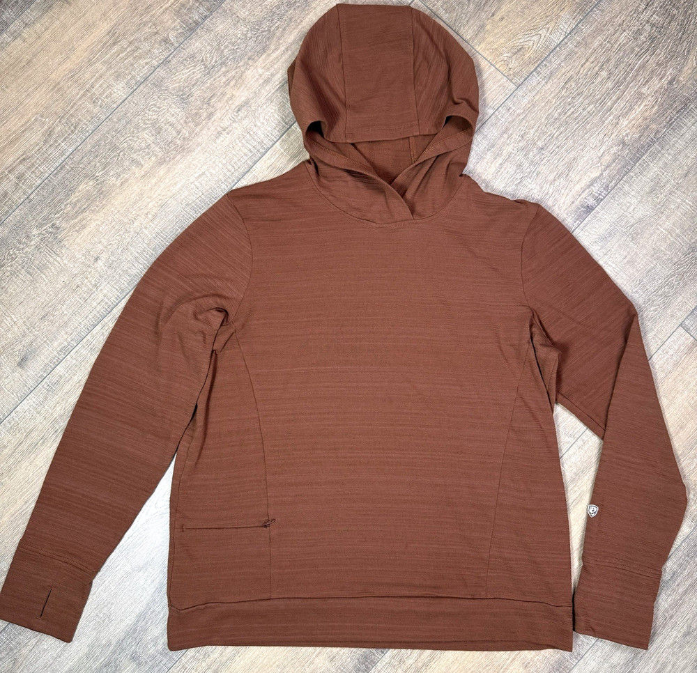 Kuhl Kora Womens Large Burnt Orange Pullover Hoodie 4017 Thumbholes Sweatshirt