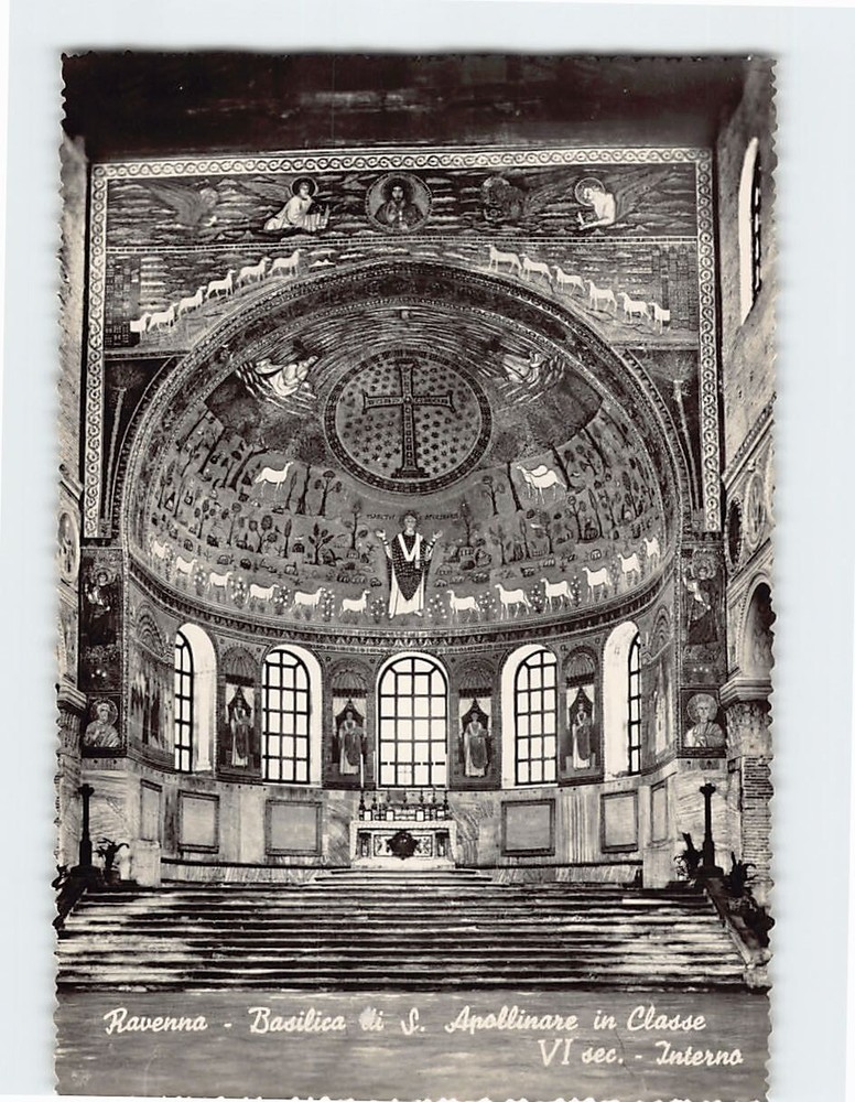 Postcard Interior Of Basilica di Sant'Apollinare in Classe Ravenna Italy