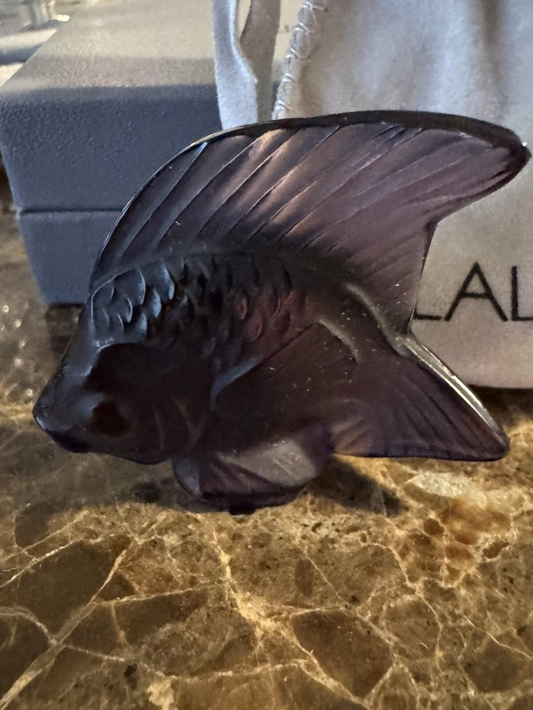 Lalique Purple Crystal Fish