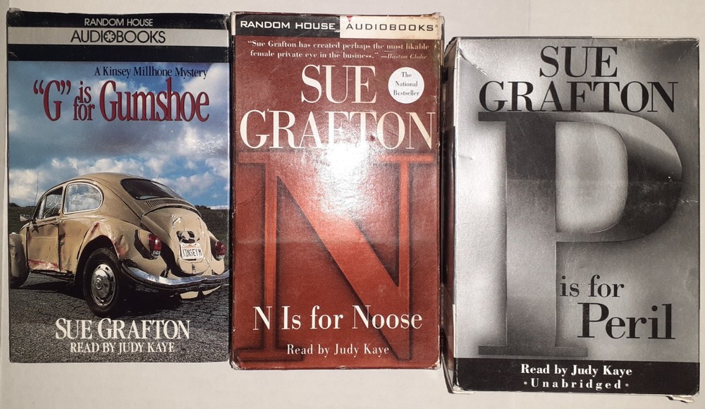 3 Audio Book On Cassette Lot Sue Grafton G Is NEW P & N Are Used.