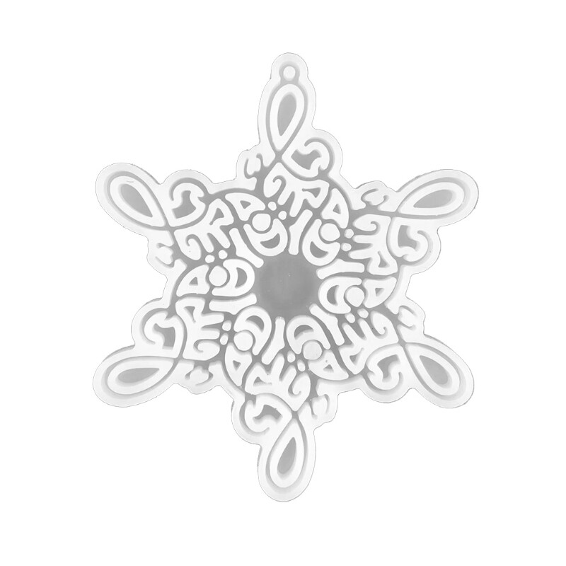 Resin Casting Silicone Mold Snowflake Keychain Pendant Jewelry DIY Craft