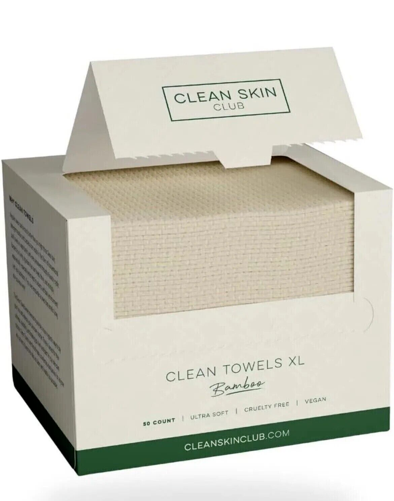 XL Bamboo Clean Towels for Disposable Face Use, Clean Skin Club's Award-Winning