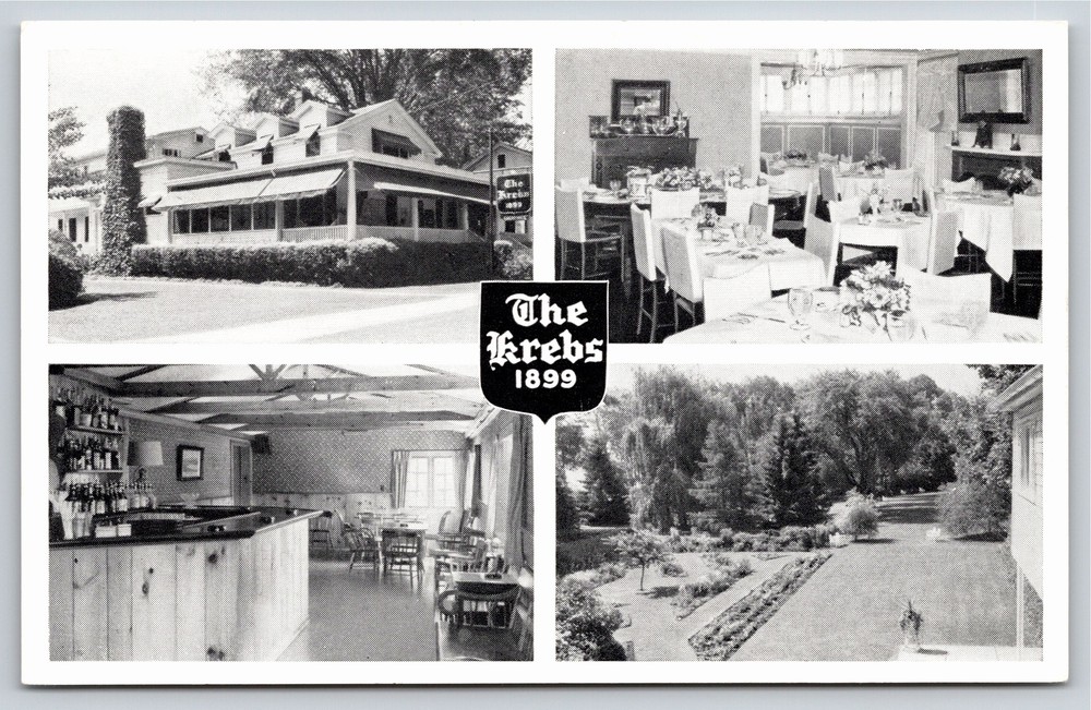 Greetings~Skaneateles New York~The Krebs Restaurant~B&W Vintage Postcard