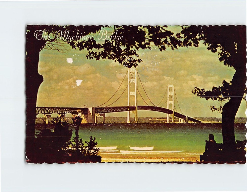 Postcard Mackinac Bridge Michigan USA