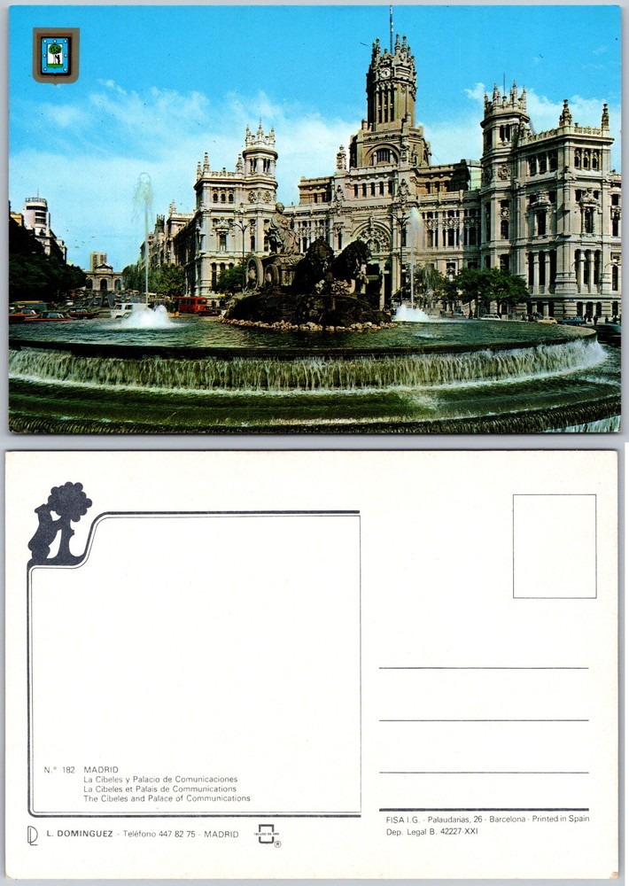 Continental Palacio De Comunicaciones Madrid Postcard