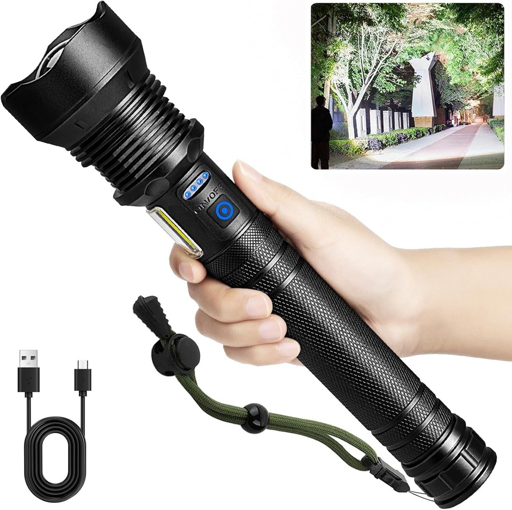 Super Bright 990K Lumens LED Flashlight - 7 Modes Waterproof Rechargeable