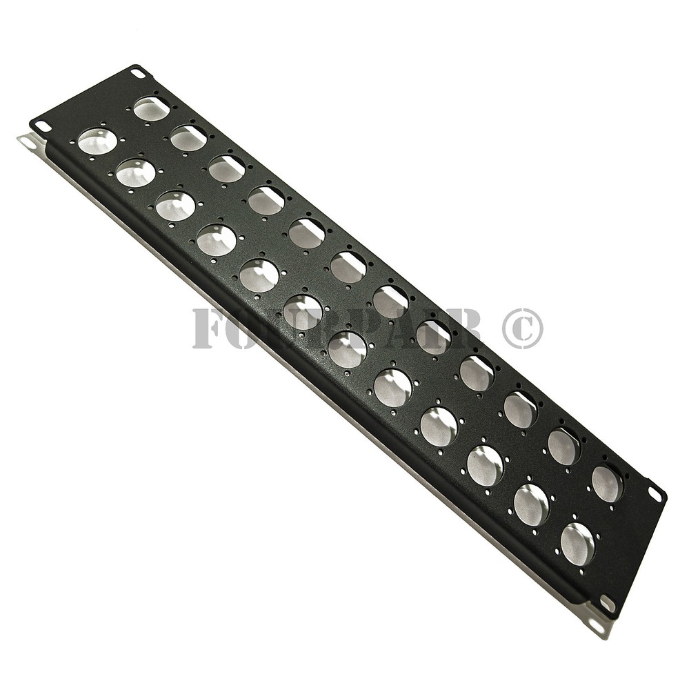 24-Hole 2U Audio Rack Panel Chassis Mount for Neutrik D Size XLR 1/4 TRS SPEAKON