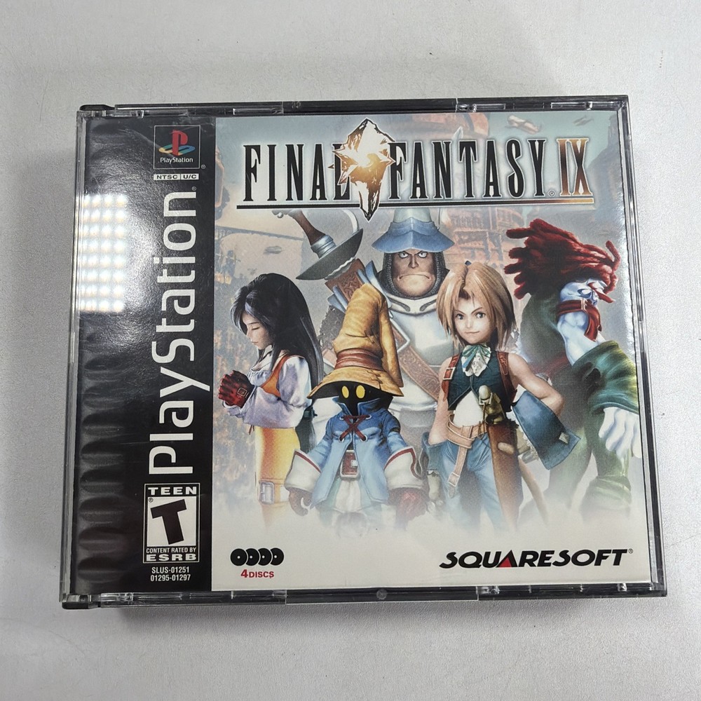 Final Fantasy IX 9 PlayStation 1 PS1 Black Label Game 4 Discs, No Manual Tested