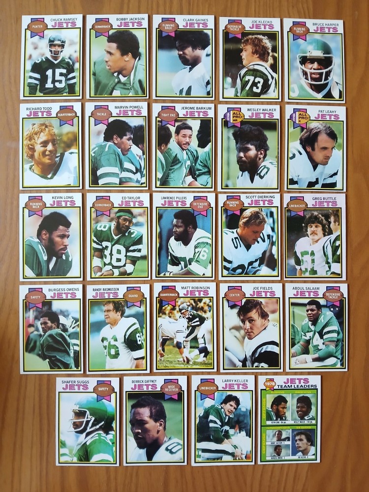 1979 Topps NEW YORK JETS Football 24 Cards - COMPETE TEAM LOT - EX to EXMT