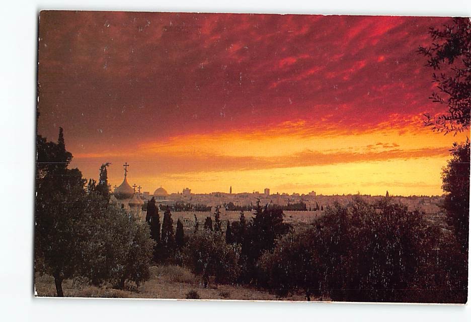 Postcard Sunset Jerusalem Israel