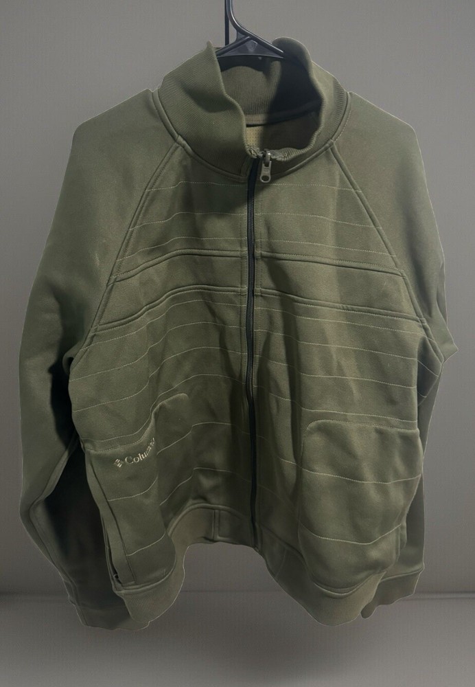 Columbia Men's XL Reversible Olive Green Lightweight Zip-Up Track Jacket