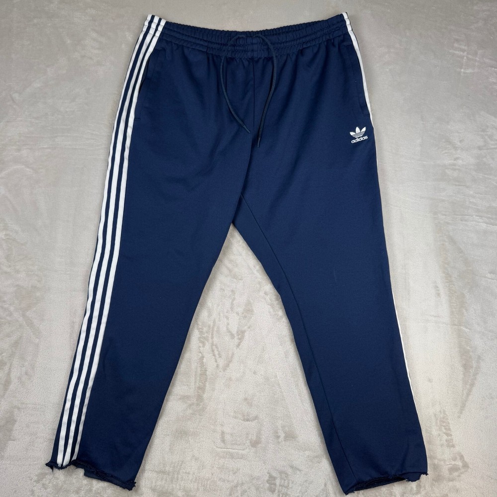 Vintage 1999 Adidas Sweatpants Mens 2XL Navy White Embroidered Logo 39x28 CUT