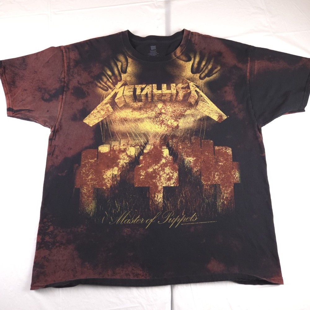 Metallica Master Of Puppets T Shirt Men's Black All Over Print 2010 Vintage XXL