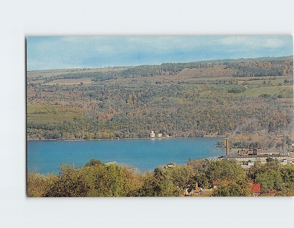 Postcard Aerial View Seneca Lake Watkins Glen NY USA