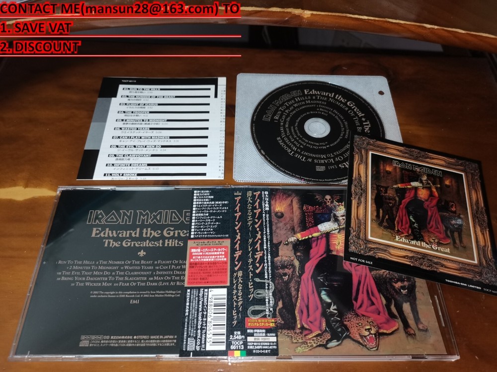 Iron Maiden Edward The Great Japan Edition TOCP-66113 C11 with Bonus Sticker